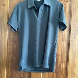 Men's Textured Polo Shirt - Grey